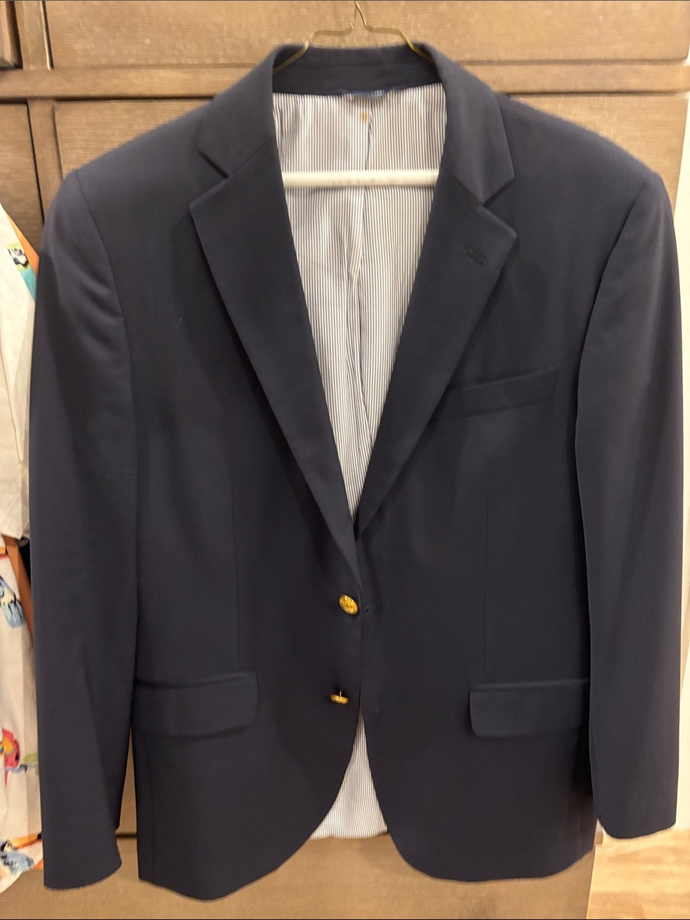 Brooks Brothers Navy Blazer with Gold-Tone Buttons